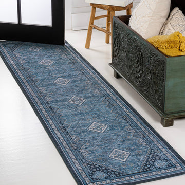 Dalyan Geometric Medallions Washable Area Rug